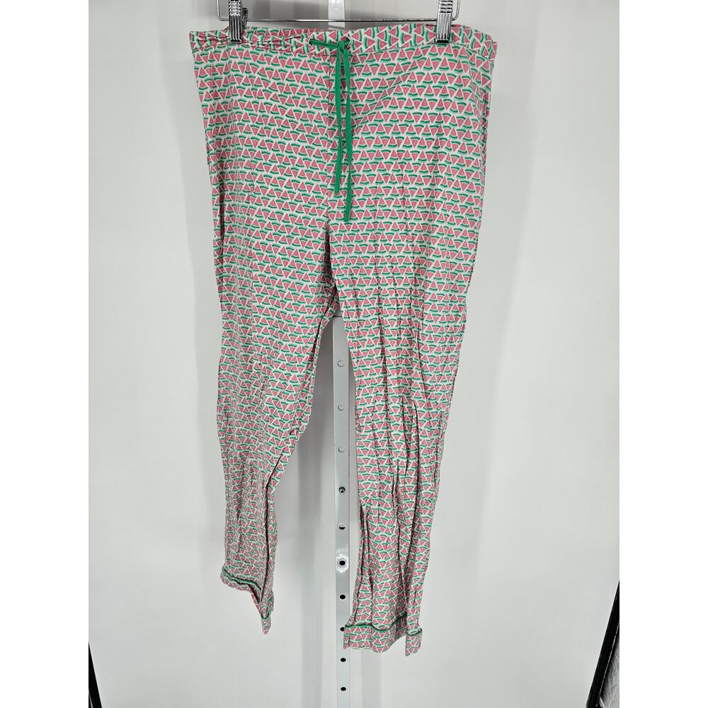Talbots Womens Sz M Lounge Pajama Print Watermelon Print Green Pink